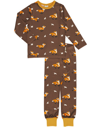 Maxomorra Pijama-Set aus Baumwolle mit Füchsen FOX - Braun