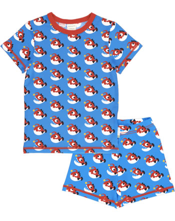 Maxomorra Pyjama kurz ANGLERFISH blau/rot