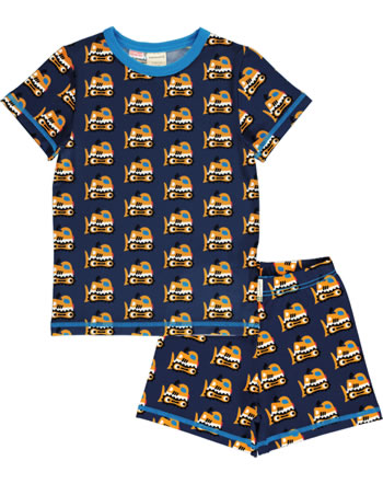 Maxomorra Pyjama set short BULLDOZER blue SP22AX02-2216 GOTS