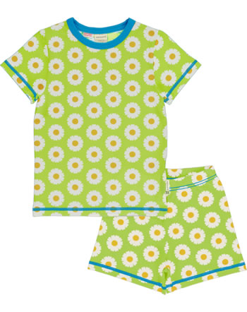 Maxomorra Pyjama set short DAISY green SP22BX06-2216 GOTS