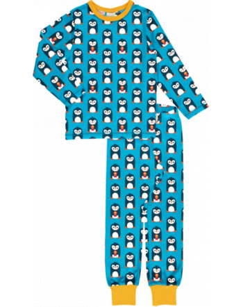 Maxomorra Pyjama lang ANTARCTIC PENGUIN blau