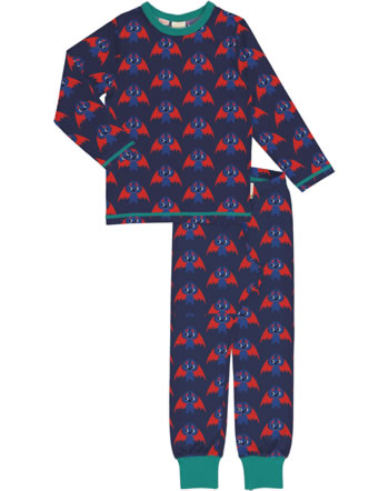Maxomorra Pyjama lang BAT blau XA34-11A GOTS