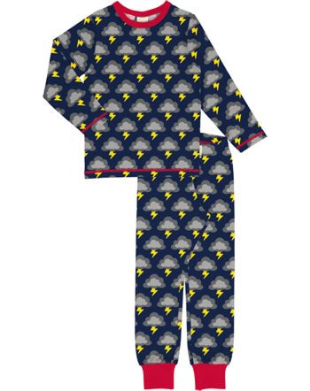 Maxomorra Pyjama CLASSIC LIGHTNING bleu CA21C02-CA2117 GOTS