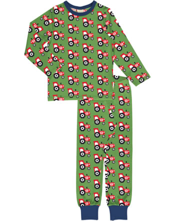 Maxomorra Pyjama lang FARM TRACTOR grün DX003-SX059 GOTS