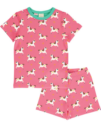 Maxomorra Pyjama set short UNICORN pink GOTS