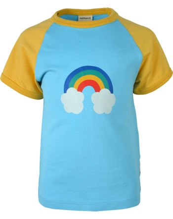 Maxomorra T-Shirt short sleeve Print RAINBOW blue GOTS
