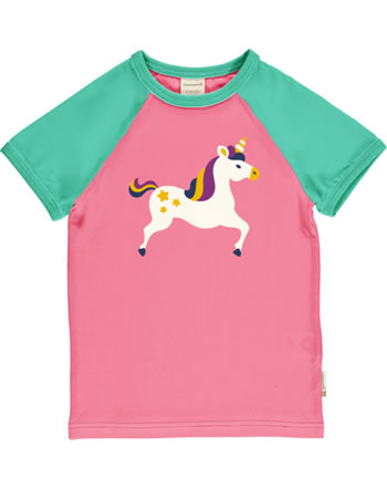 Maxomorra T-Shirt short sleeve UNICORN pink GOTS