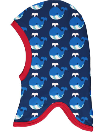 Maxomorra Schlupfmütze m. Velours-Futter WHALE blau C3413-M555 GOTS