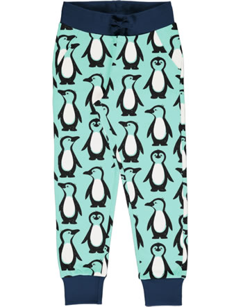 Maxomorra Sweat-Hose m. Bund PENGUIN FAMILY blau C3432-M456 GOTS
