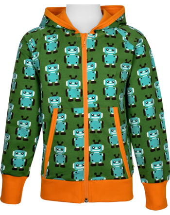 Maxomorra Sweat-Jacke Hoodie ROBOT grün C3422-M548 GOTS