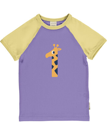 Maxomorra T-Shirt aus Baumwolle mit Zahl 1 'Giraffe' - Giraffe Purple