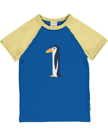 Maxomorra T-Shirt aus Baumwolle mit Zahl 1 'Pinguin' - Penguin Blue