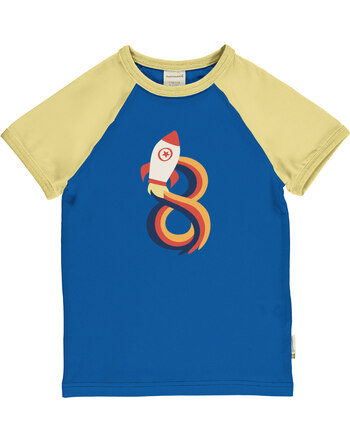 Maxomorra T-Shirt aus Baumwolle mit Zahl 8 'Rakete' - Rocket Blue