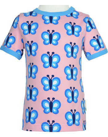 Maxomorra T-Shirt Kurzarm BLUEWING BUTTERFLY rosa GOTS M468-C3341