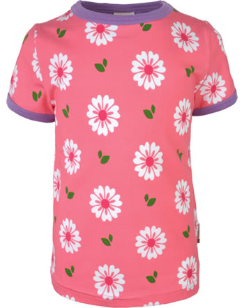 Maxomorra T-Shirt short sleeve FLOWERS pink GOTS