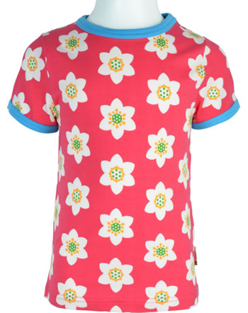 Maxomorra T-Shirt Kurzarm PARTY ANEMONE pink/blau GOTS