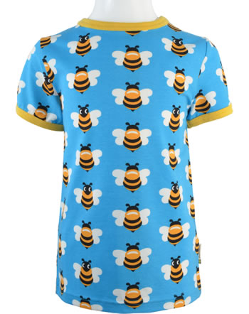 Maxomorra T-Shirt short sleeve PICNIC BEE GOTS blue/yellow