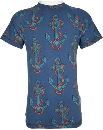 Maxomorra T-Shirt Kurzarm Slim ANKER blau/rot M338-D3248 GOTS
