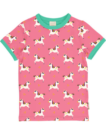 Maxomorra T-Shirt short sleeve UNICORN pink GOTS