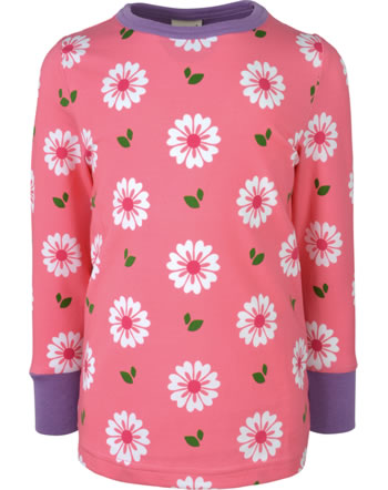 Maxomorra T-Shirt long sleeve FLOWERS pink GOTS