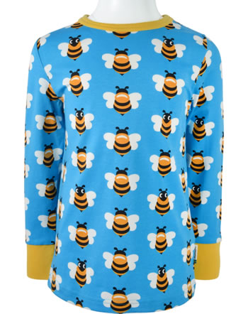 Maxomorra T-Shirt long sleeve PICNIC BEE blue/yellow GOTS