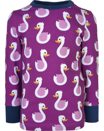 Maxomorra T-shirt manches longues SWAN violet GOTS