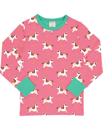 Maxomorra T-Shirt long sleeve UNICORN pink GOTS