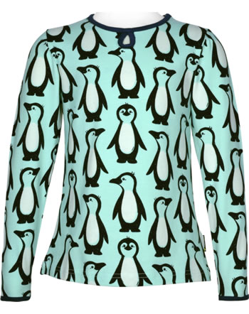 Maxomorra T-Shirt/Tunika Langarm PENGUIN FAMILY blau C3432-M441 GOTS