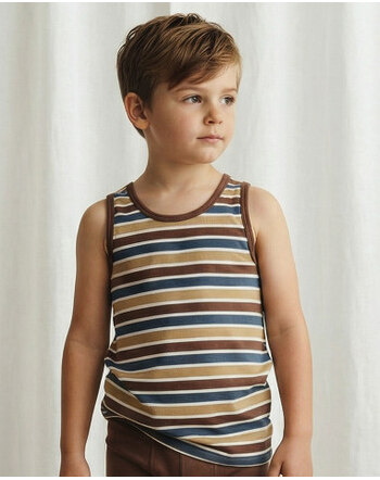 Maxomorra Tanktop/Unterhemd aus Bio-Baumwolle - Stripe Mix