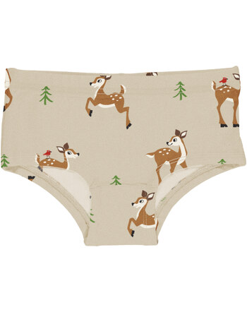 Maxomorra Unterhose aus Baumwolle mit Rehen FAWN - Beige