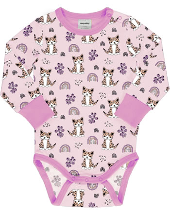 Meyadey Baby-Body Langarm KITTY RAINBOW rosa C3461-M469 GOTS