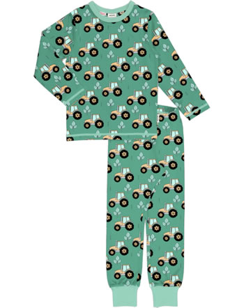Meyadey Pyjama lang TRACTOR TRAILS grün/gelb YA35-11A GOTS