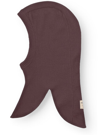 Mini A Ture Balaclava/Schlupfmütze 'Matkea' aus Merinowolle - Fudge Aubergine