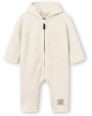 Mini A Ture Overall/Jumsuit 'Matjela'aus Merino-Wollfleece - Angora Cream