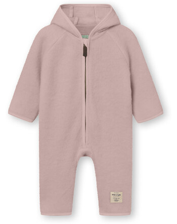 Mini A Ture Overall/Jumsuit 'Matjela'aus Merino-Wollfleece - Cloudy Rose