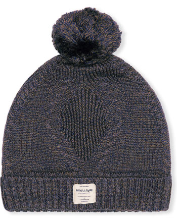 Mini A Ture Knitted hat Merino wool FERDUS HOOD blue nights 1213087053-5950