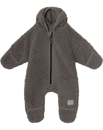 Mini A Ture Teddy plush jumpsuit with hood ADEL iron blue