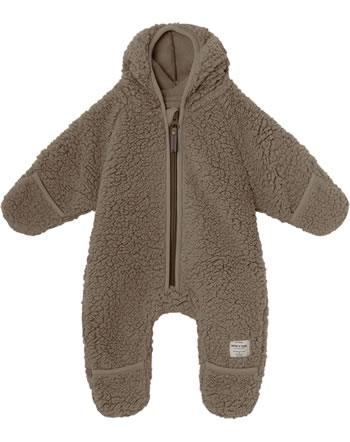Mini A Ture Teddy plush jumpsuit with hood ADEL morel grey