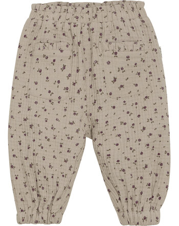 Minymo Baby-Hose aus 100% Baumwolle mit Blumen - Oxford Tan
