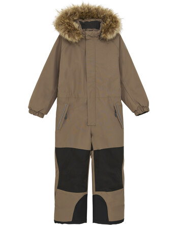 Color Kids Schneeanzug mit Kunstfellkapuze - Fossil