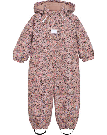 Minymo Schneeanzug mit Blumenprint - Peach Whip