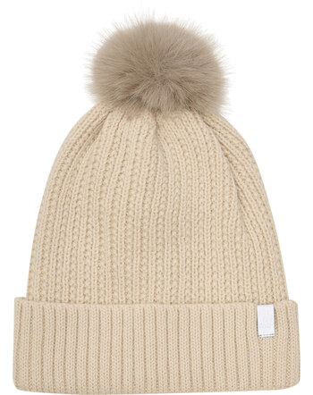 Minymo Strickmütze mit Bommel - Sandshell