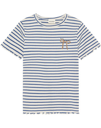 Minymo T-Shirt aus Bio-Baumwolle mit Schleifen-Print - Dutch Blue