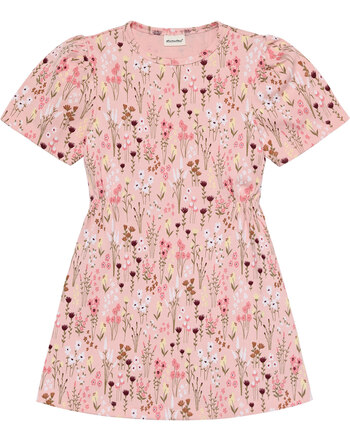 Minymo Kleid aus Bio-Baumwolle mit Allover-Blumenprint - Silver Pink