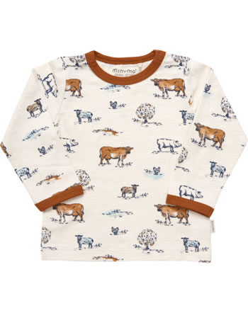 Minymo T-Shirt Langarm FARM birch 111764-1150 GOTS