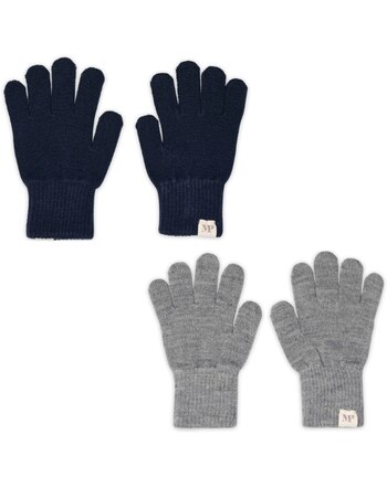MP Denmark 2er-Pack-Handschuhe aus Wollmischung - Mix Light Grey Melange Blue