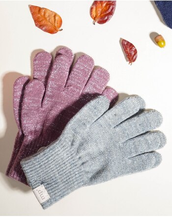 MP Denmark 2er-Pack-Handschuhe aus Wollmischung - Mix Light Grey Mel Grape Shake