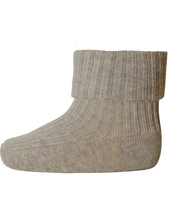 MP Denmark Baby-Socken aus Merinowolle - Light Brown Melange