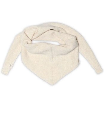 MP Denmark Damen-Dreiecksschal aus Merinowolle/Kaschmir 113 x 33 cm - Light Beige Melange
