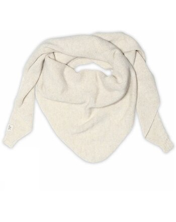MP Denmark Damen-Dreiecksschal aus Merinowolle/Kaschmir - Light Beige Melange